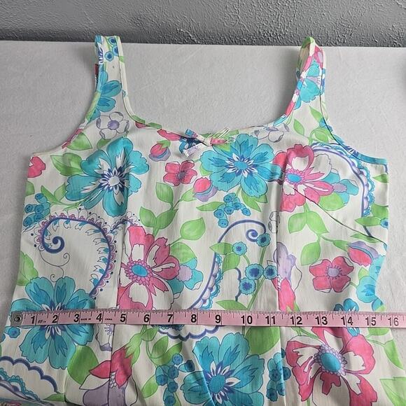 Sigrid Olsen Sport Blue Floral Shift Knee Length Stretch Dress 10 Athleisure - Picture 5 of 11